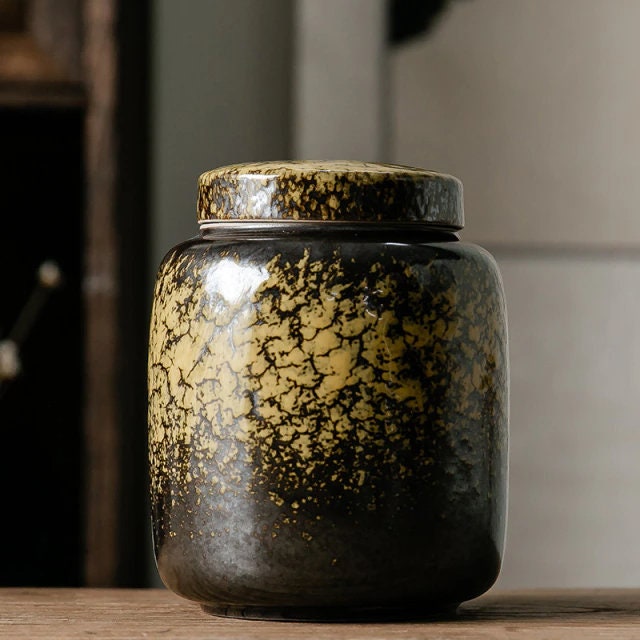 ACACUSS Tea Caddy and Coffee Container  | Ceramic jar | Ceramic Tea Tin Airtight pot Gong Fu | tea storage box| Tea Ceremony Accessories - ACACUSS