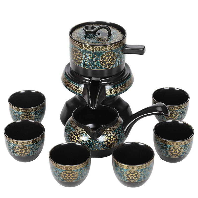 ACACUSS Lazy Semi Automatic Tea Set Household Whole Set I Japanese Ceramic Tea Cup with Infuser  I Ceramic Kung Fu Tea Set - ACACUSS