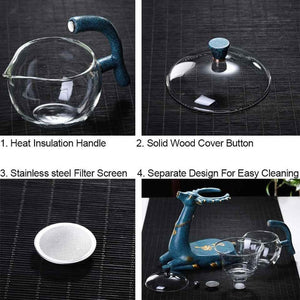 Loose leaf tea infuser for Herbal TEA Best tea Lover Gift | DEER tea infuser Organic Tea Gift Box with tea strainer - ACACUSS