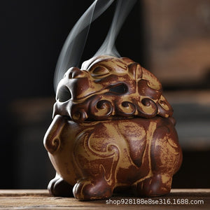 Lion Incense Burner Ceramic Incense Burner Zen Agarwood Plate Tea Table Household Ceramic Sandalwood Stove Ornaments acacuss