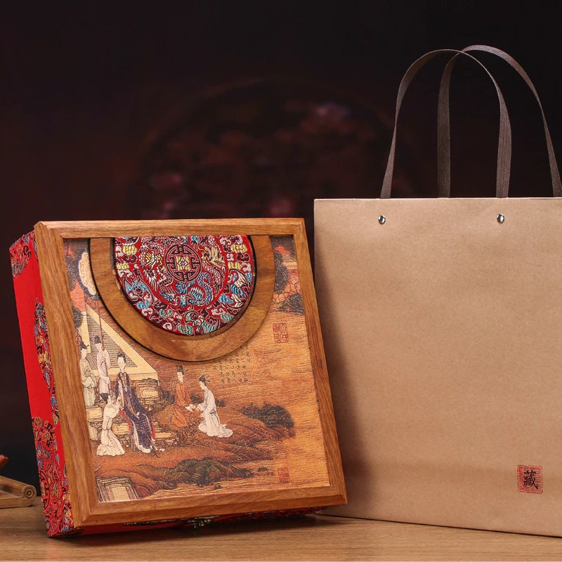 Luxurious Wooden Tea Box Organiser Pu'er Storage Boxes Tea Caddy China Kung Fu Tea Set Teaware Accessories Gift Seal Box Decoration - acacuss