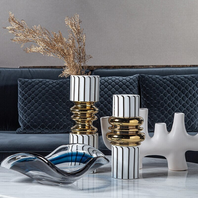 MID Century Modern Decor sculpture VASE Nordic Minimalist Decorative Ornaments Flower Arrangement -  Table centerpiece housewarming Gift - ACACUSS