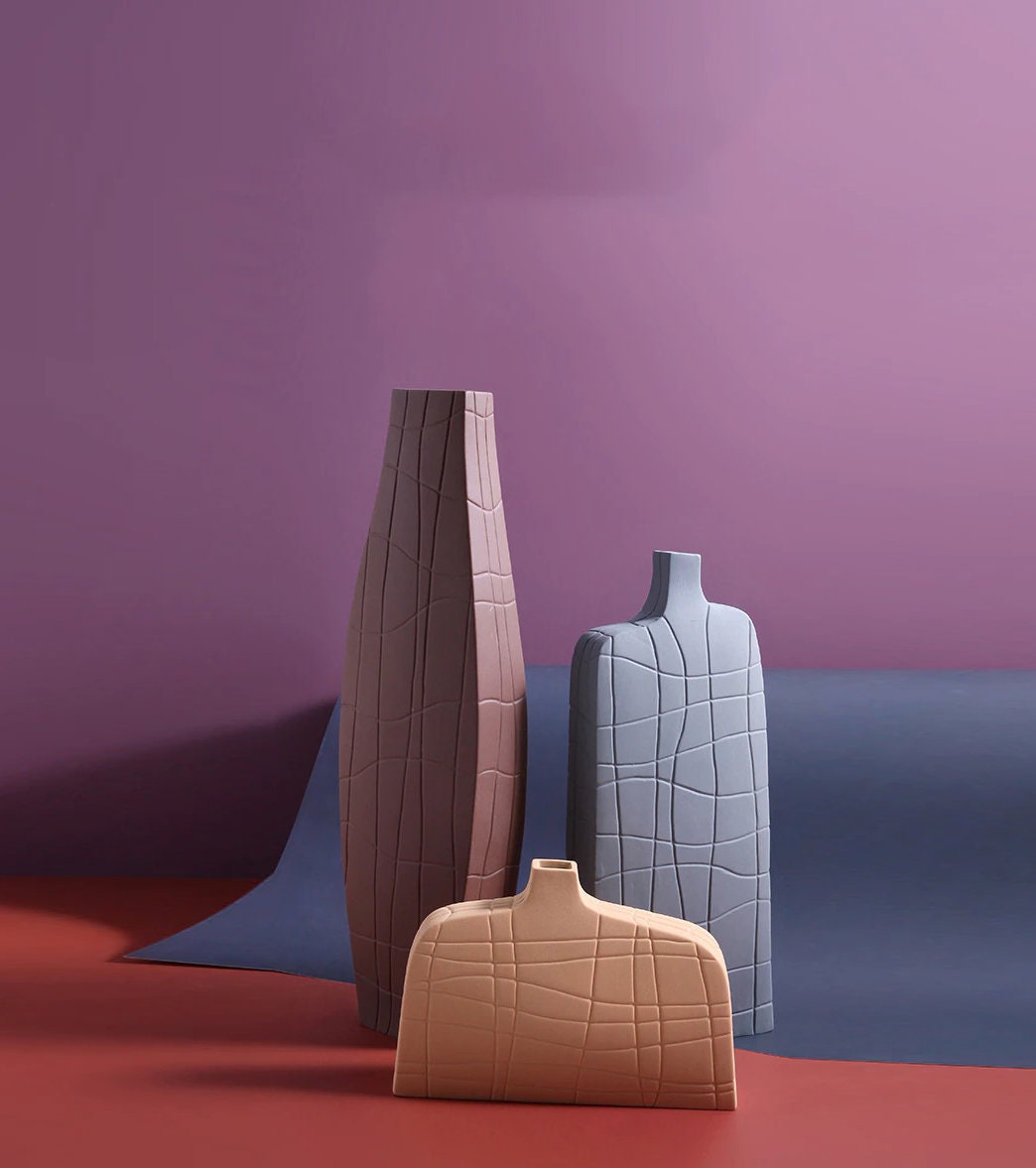 ACACUSS MID Century Modern Decor sculpture VASE Nordic Minimalist Decorative Ornaments Flower Arrangement - housewarming Gift - ACACUSS