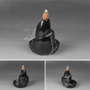 Minimalist Ceramic Incense burner waterfall Sandalwood Smoke - acacuss