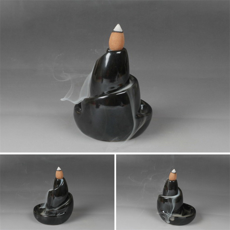 Minimalist Ceramic Incense burner waterfall Sandalwood Smoke - acacuss