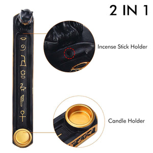 Minimalist Home Decor backflow incense burner - Brass incense cones Holder Burner - cat god incense board - acacuss