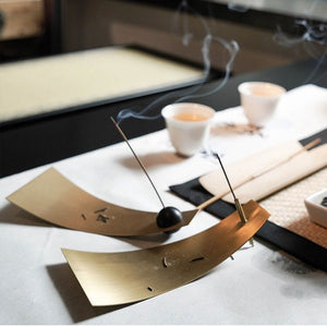 Minimalist Retro Creative Handmade Brass Incense Holder - acacuss
