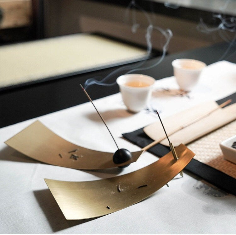 Minimalist Retro Creative Handmade Brass Incense Holder - acacuss