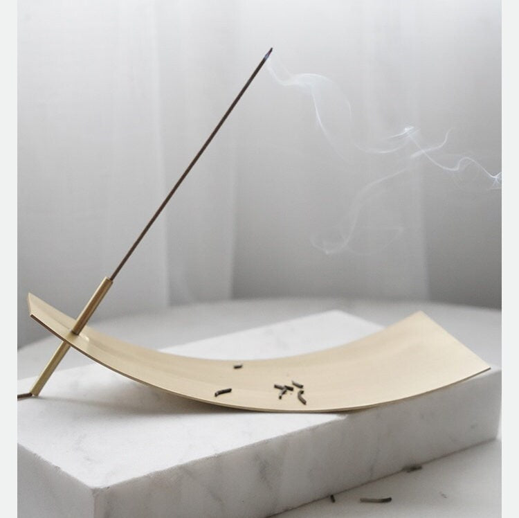 Minimalist Retro Creative Handmade Brass Incense Holder - acacuss
