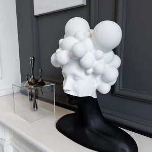 Modern Simple Art Figure Sculpture Resin Decoration Creative Black and White Girl Soft Decoration for Living Room acacuss