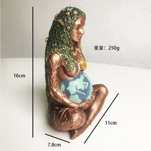 Mother Earth Millennial Gaia Resin Statue Ornaments - Goddess Statue sculptures Figurine interior Decorative Home living room decoration - ACACUSS
