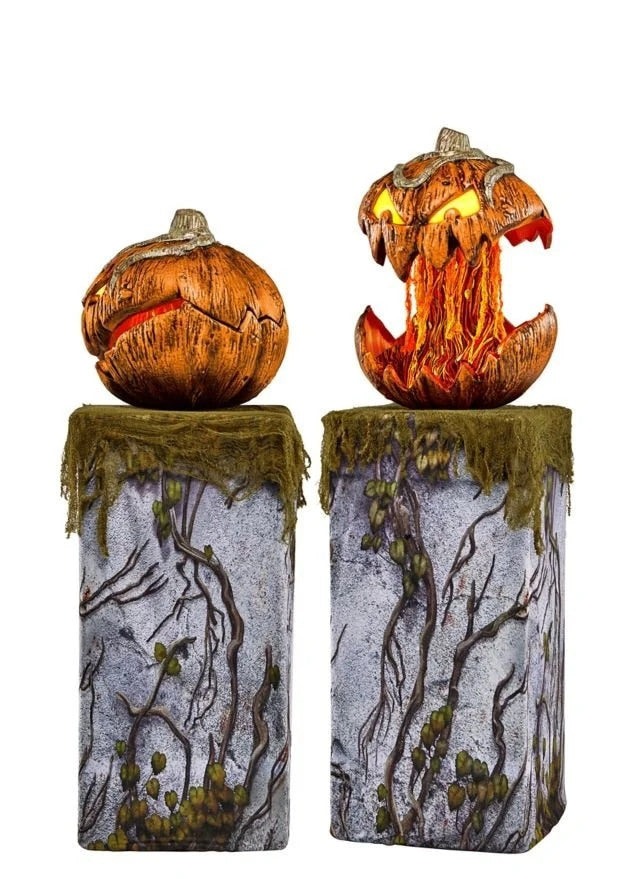 New For Spirit Halloween Gourdo Animatronic Halloween Rise And Fall Makes A Terrifying Sound Pumpkin Head Halloween Decor 2023 acacuss
