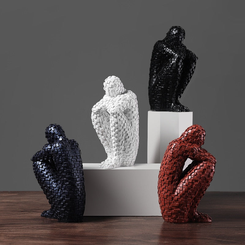 Nordic Home Decoration Resin Sculpture Bookshelf Character Statue Bookends Living Room Office Furnishings Creative Crafts acacuss