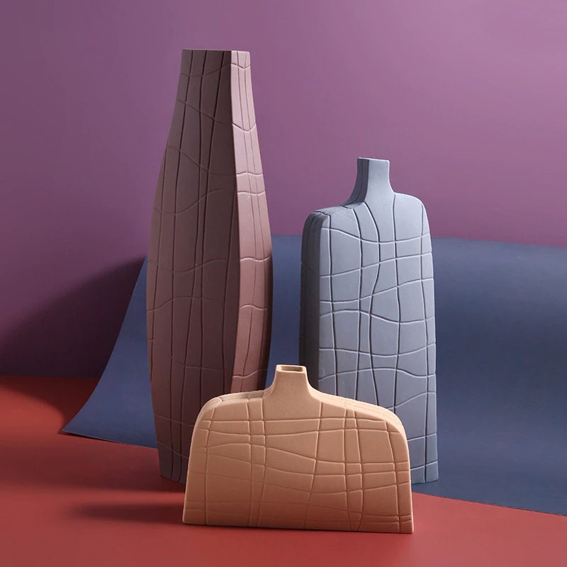 ACACUSS MID Century Modern Decor sculpture VASE Nordic Minimalist Decorative Ornaments Flower Arrangement - housewarming Gift - ACACUSS