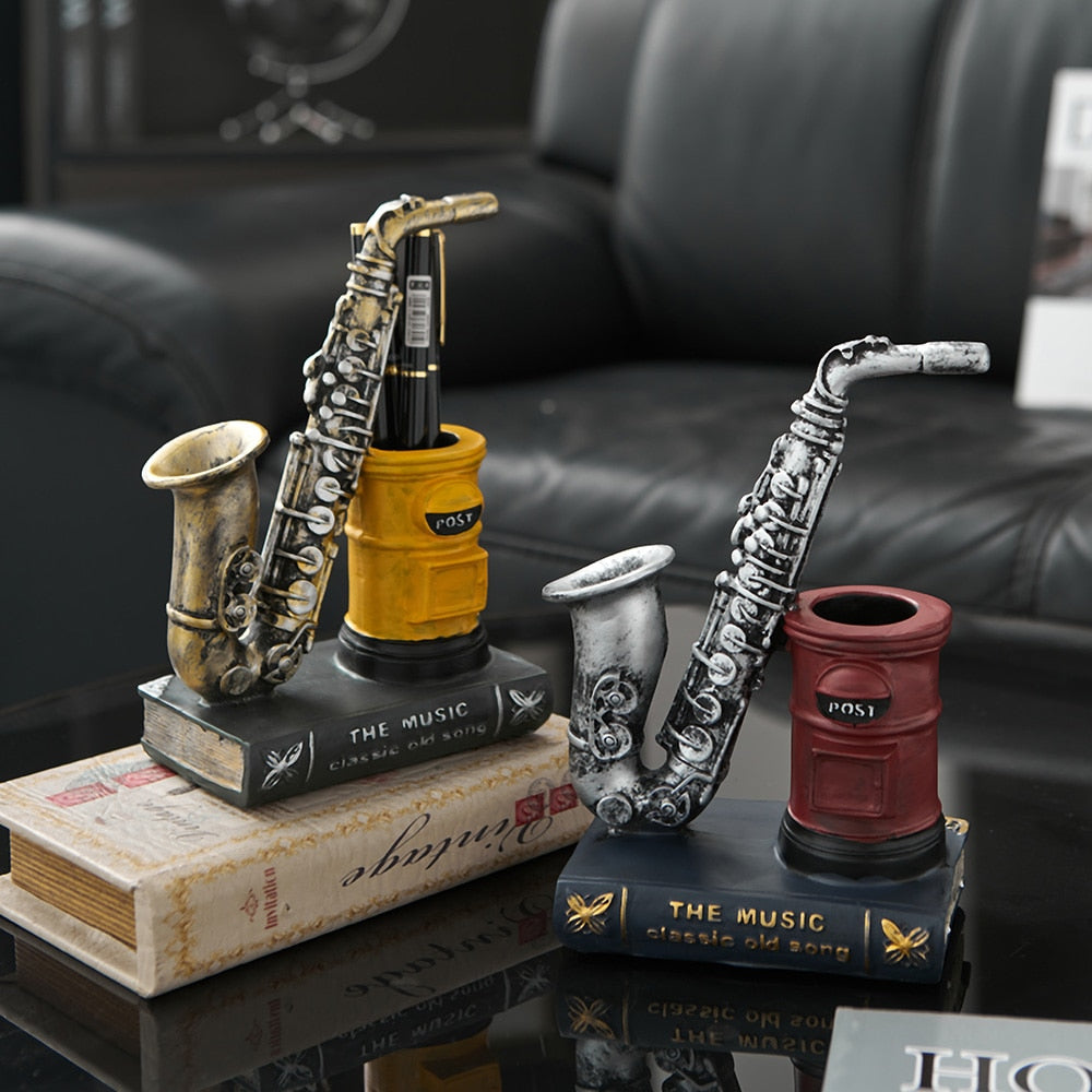 Notes Pen Holder Piano Musical Instrument Design Music Gift Classification Resin Pen Holder Stationery Student Pencil Holder acacuss