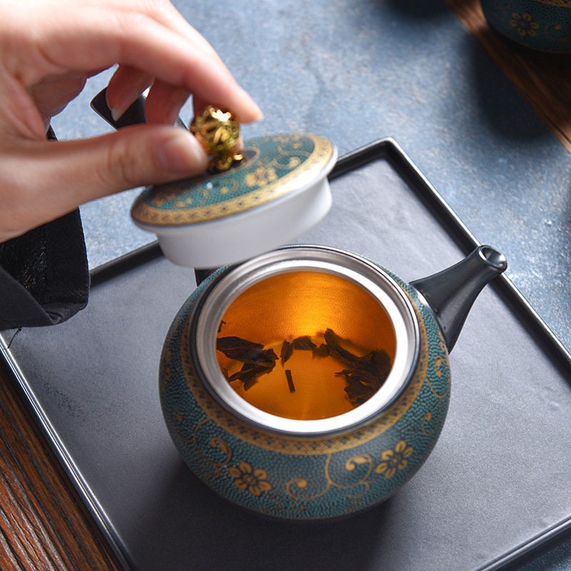 ACACUSS Novelty kyusu Unique teapot sterling silver S999 interior wall I Japanese TeaPot with Infuser - ACACUSS