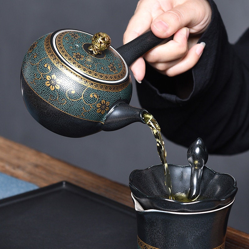 ACACUSS  Novelty kyusu  Unique teapot  sterling silver S999 interior wall  I Japanese  TeaPot with Infuser - ACACUSS