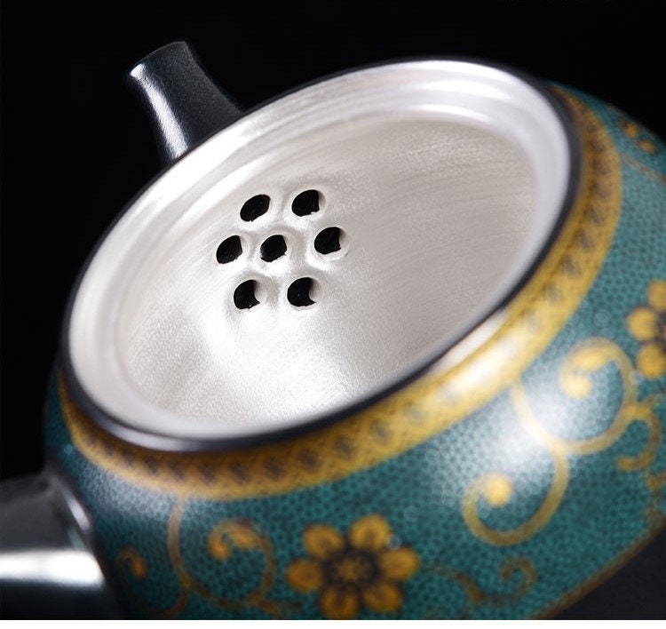ACACUSS  Novelty kyusu  Unique teapot  sterling silver S999 interior wall  I Japanese  TeaPot with Infuser - ACACUSS