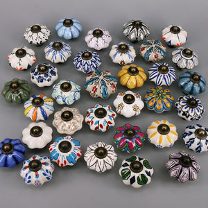 One Piece Vintage Ceramic Door Knobs for Cabinet Drawer, Closet Cupboard Wardrobe furniture door Pull Handle acacuss