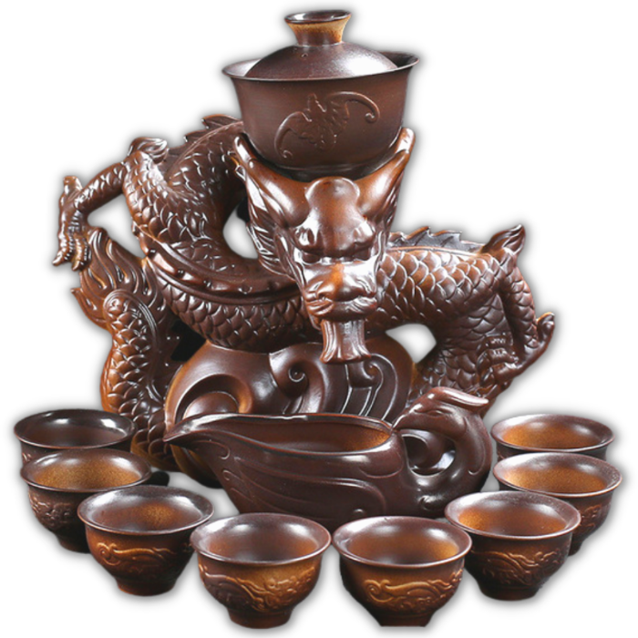 Oriental Dragon TeaPot | Chinese Vintage Tea Set | Antique Tea Set for adults - ACACUSS
