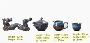 ACACUSS Oriental Dragon TeaPot | Chinese Vintage Tea Set | Tureen Tea Cups | Kungfu Tea | Tea Art | Antique Tea Set - ACACUSS