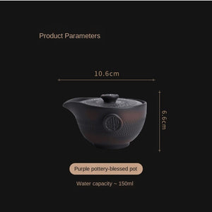 ACACUSS PURPLE Handmade 150ml TEAPOT  Household Retro Handmade Single Pot Famous Small Teapot - Kung Fu Tea Ceremony gaiwan - ACACUSS