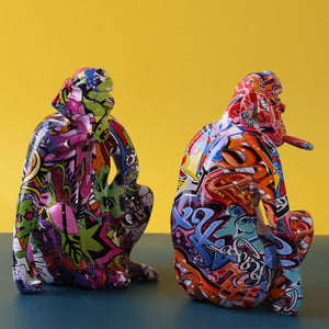 Painted Colorful Smoking Monkey Ornament Creative Home Modern Decoration Ornaments Wine Cabinet Office Decor Desktop Crafts acacuss