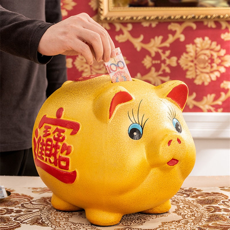 Pig Piggy Bank Saving Secret Large Living Room Cute Ceramic Hidden Safe Coin Money Box Kawaii Paper Money Alcancia Home Decor acacuss
