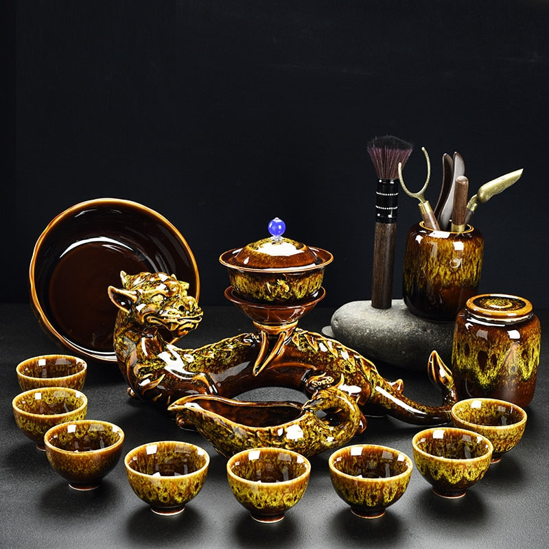 Porcelain Gaiwan Chinese Tea Set Complete Set Puer Chinese Portable Tea Set Luxury Vintage Juego De Te Tea Ceremony acacuss