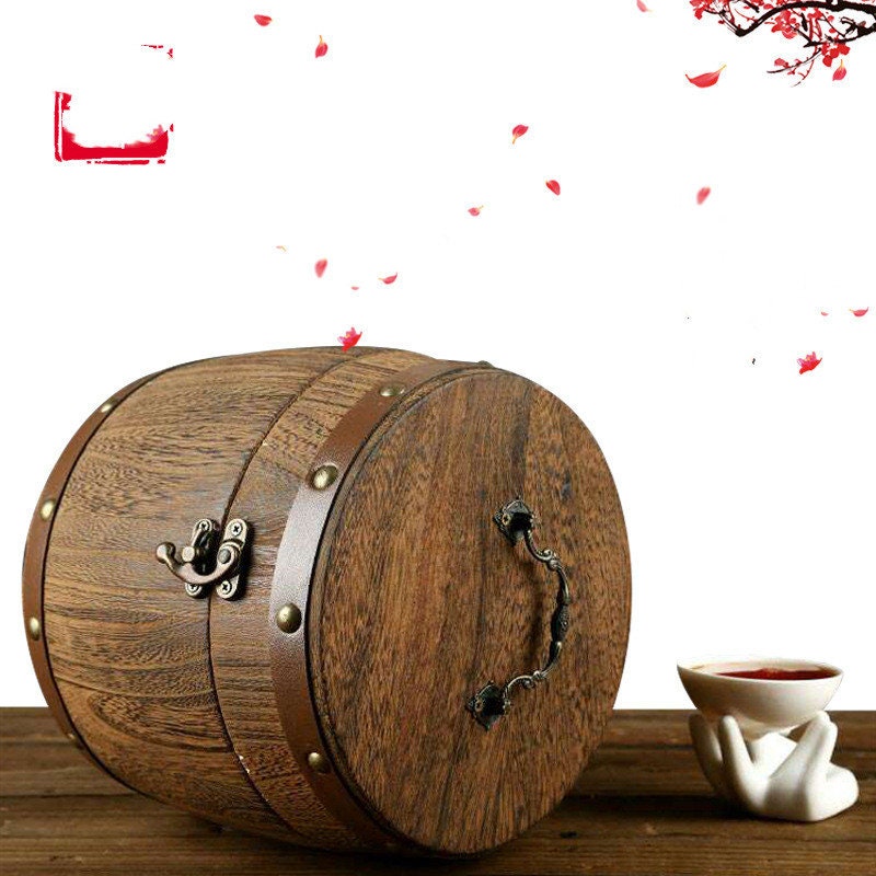 Portable Exquisite Buckle Wooden Tea Cans Charcoal-burning Canned Tea Barrels | Ceramic Airtight pot Gong Fu | Candy Can | Tea  Accessories - acacuss