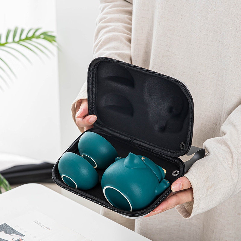 Portable LUCKY CAT mug Tea Set - acacuss