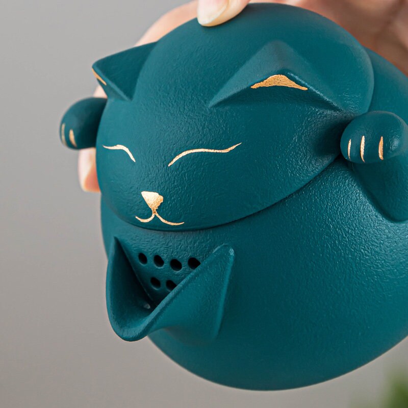 Portable LUCKY CAT mug Tea Set - acacuss
