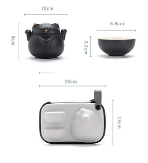 Portable LUCKY CAT mug Tea Set - acacuss