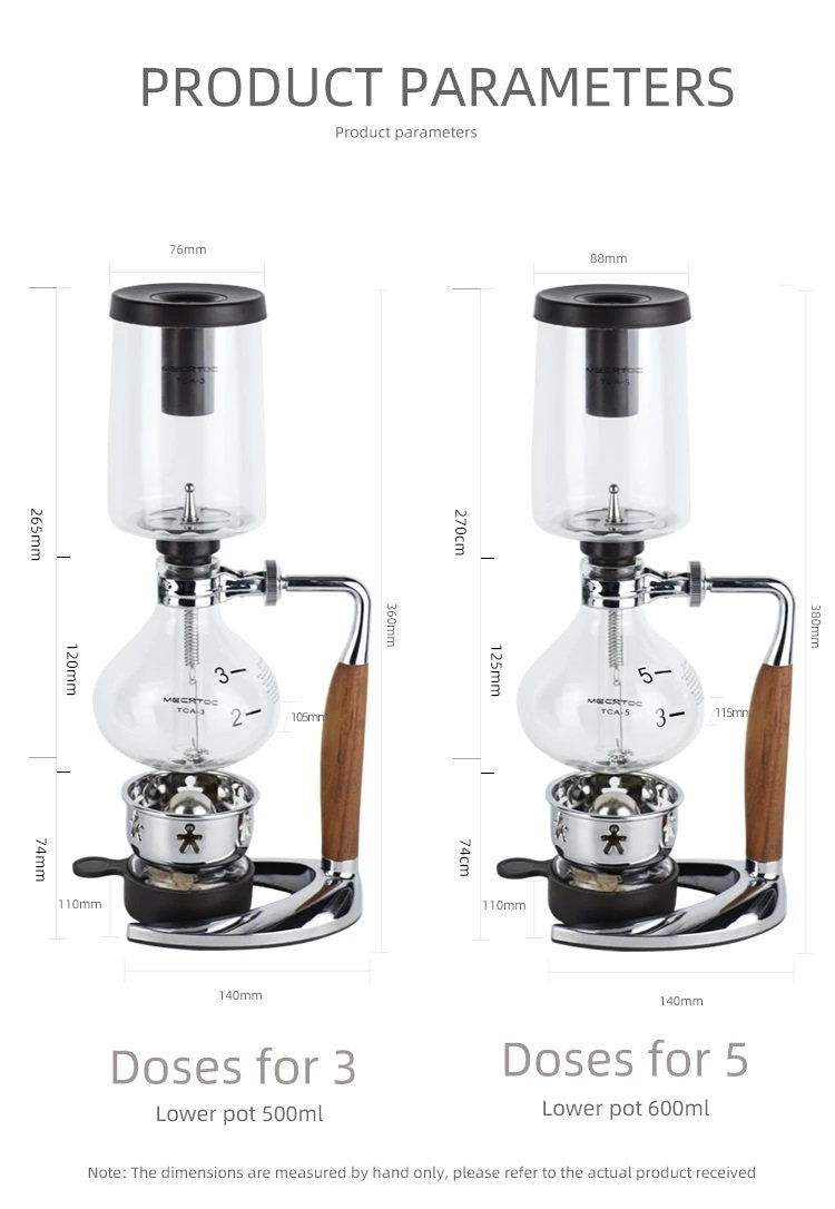 SIPHON COFFEE Maker Set Pour Over Dripper Lover gift bar decor ART - ACACUSS