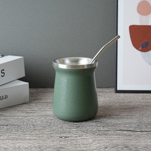 Practical Mate Cup Stainless Steel Tea Cup with Straw Anti-rust Portable Drinking Mate Cup Drinking Water acacuss