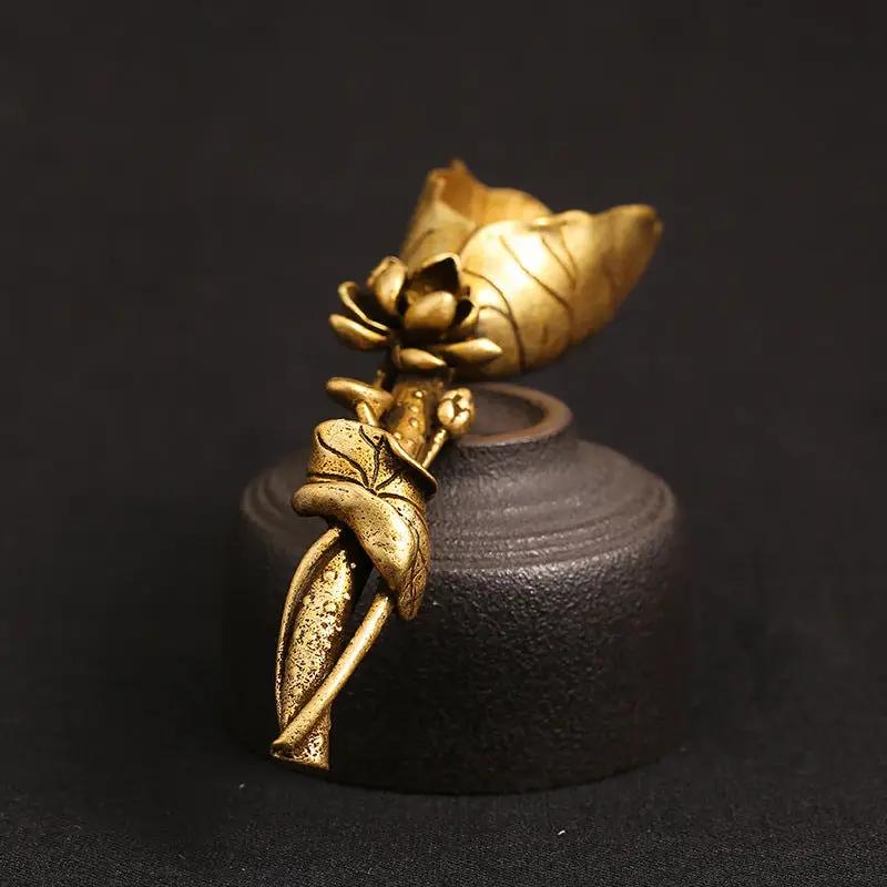 Pure Brass Lotus Leaf Teaspoon - ACACUSS