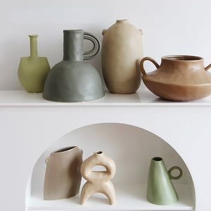 Quiet Wind Morandi Color Ceramic Vase Model Room B &amp; B Cave Camping Wind Decoration Painting Sketch Props acacuss