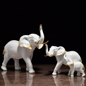 Resin Elephant Figurines for Interior Fortune Lucky Ornament Home Collection Decoration Accessorie Living Room Object acacuss