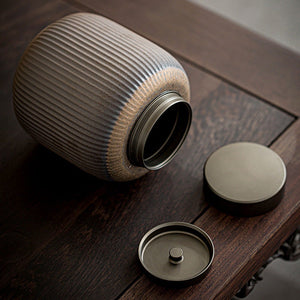 ACACUSS Tea TIN Or Coffee CONTAINER Retro Wood Fired Ceramic  Large Household Seal Ceramic Tea Canisters Traditional Tea Jars Storage Tea - ACACUSS