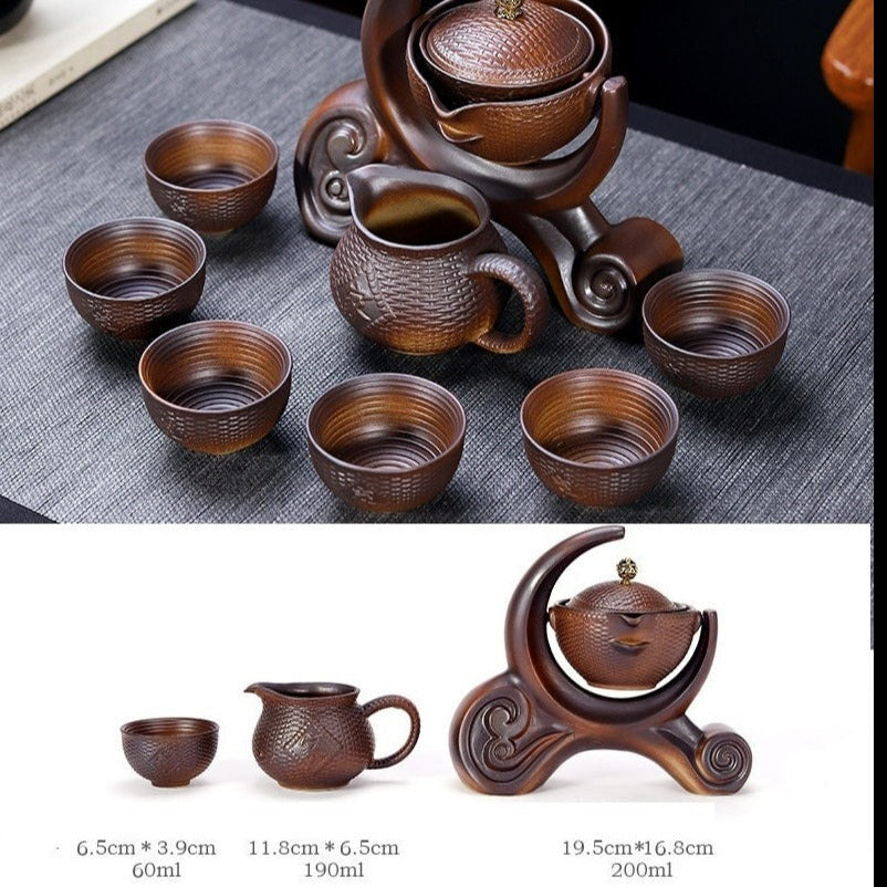 Rotative tea set home Ceramic acacuss