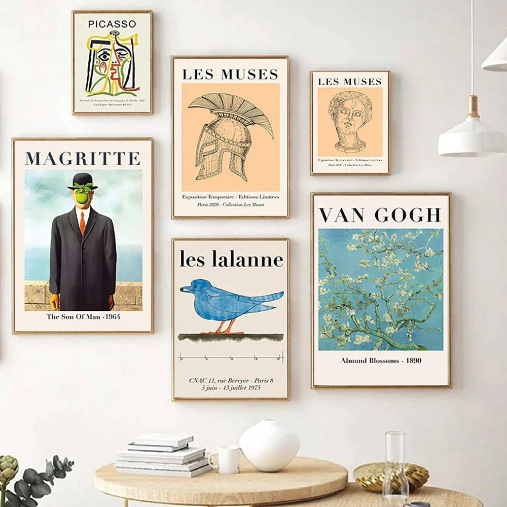 Picasso Muses Van Gogh  Artist Abstract Wall Art Prints Canvas Painting Nordic Poster Mural Pictures For Living Room Decor