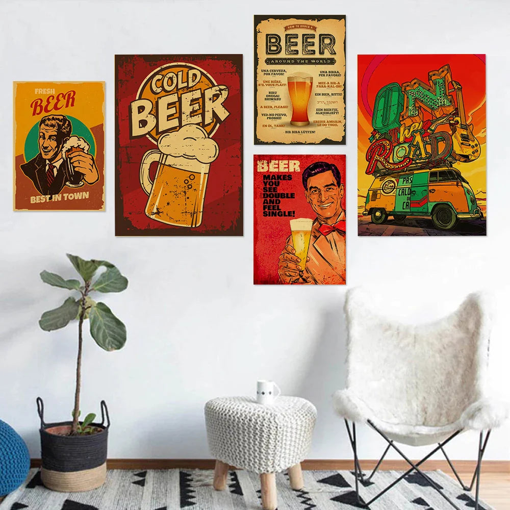 Beer Lovers Kraft Paper Posters Vintage Home Room Bar Cafe Decor Aesthetic Art Wall Painting