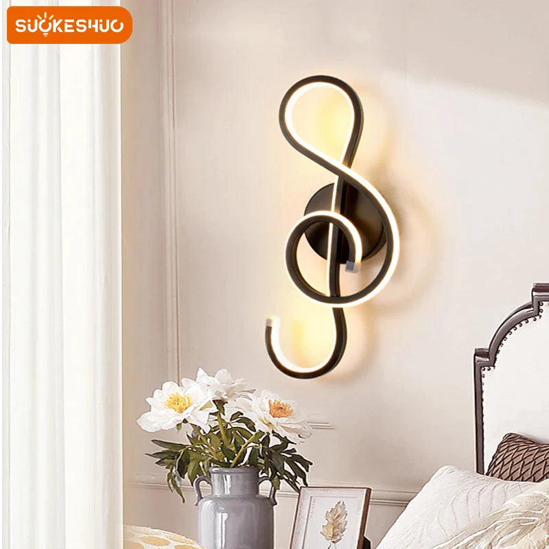 Modern Minimalist LED Wall Lamp Aluminum Living/Bedroom Bedside Table Indoor Black/White AC90-260V Corridor Lighting Decoration