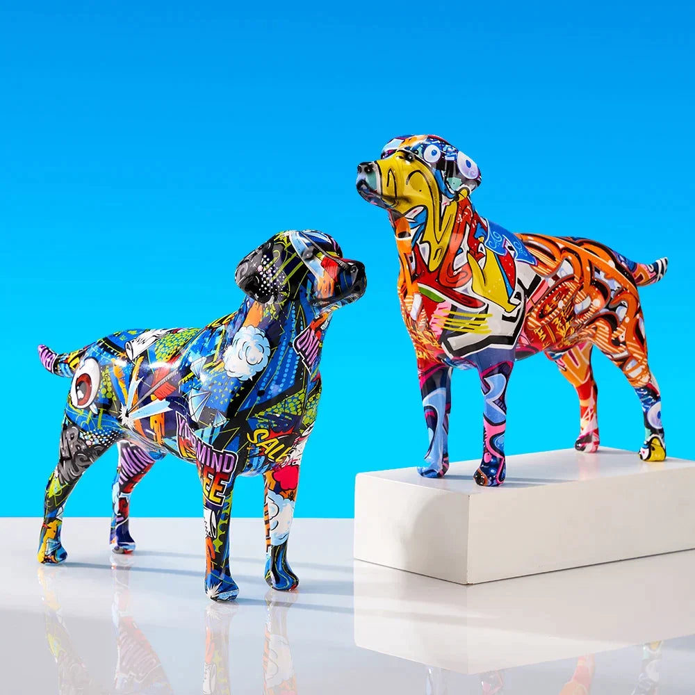 Creative Colorful Art Animal Labrador Resin Crafts Home Decoration Color Modern Simple Home Decoration  Living Room