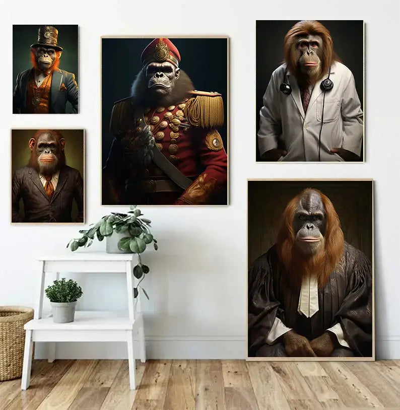 1Pcs Wall Art Canvas Painting Animal Home Decor Living Room Interior Paintings Doctor Poster Bedroom Lawyer Orangutan Decoration