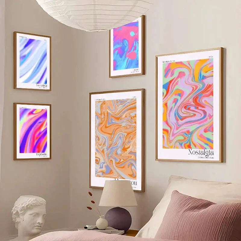Colour Halo Aperture Print Poster Nordic Fashion Pink Purple Green Canvas Painting Hallway Living Room Wall Art Home Decoration