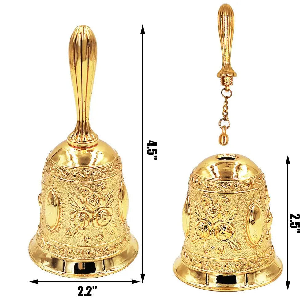 Retro Hand Call Bell Multi-Purpose Bells for Craft Wedding Decoration Alarm School Church Classroom Bar Hotel Vintage Bell 2022
