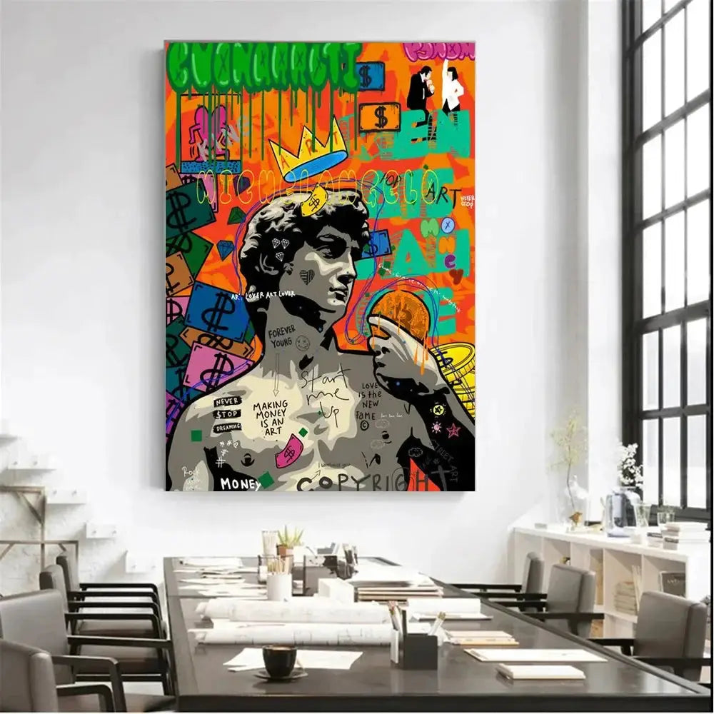 Scandinavian Cartoon Abstract Wall Art Colorful Orangutan Graffiti Banksy HD Canvas Poster Prints Home Bedroom Living Room Decor