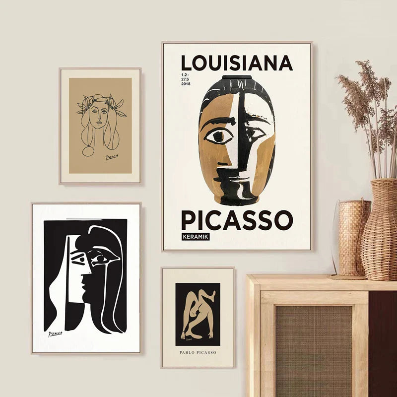 Vintage Abstract Picasso Poster Kiss Dog Decorative Prints Canvas Painting Wall Art Picture Home Living Interior Room Decoration
