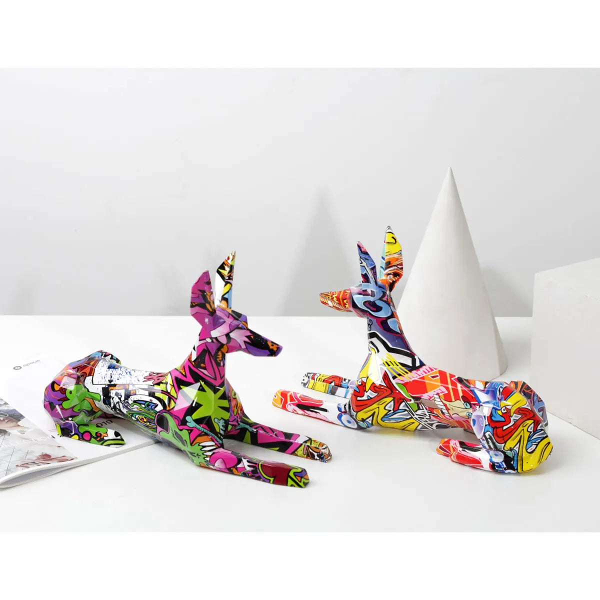 Art Now Modern Creative Painted Colorful Doberman Decoration Home Wine Cabinet Welcome Dog Desktop Decoration Craftssoft Decor